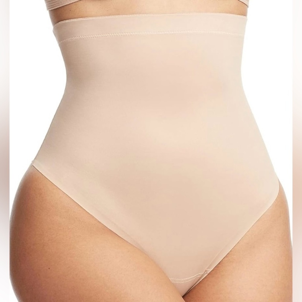 RED HOT SPANX HIGH WAIST THONG NUDE - 1X